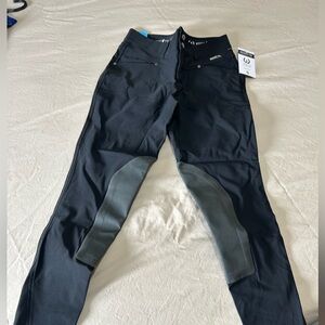 Black Riding Pants with Gray Accents